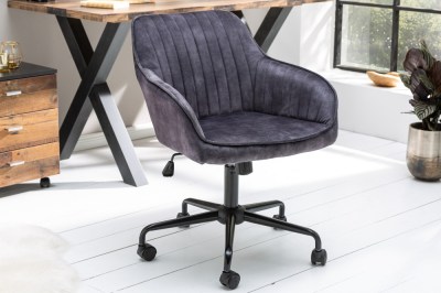 Dizajnová kancelárska stolička Esmeralda tmavosivý zamat
